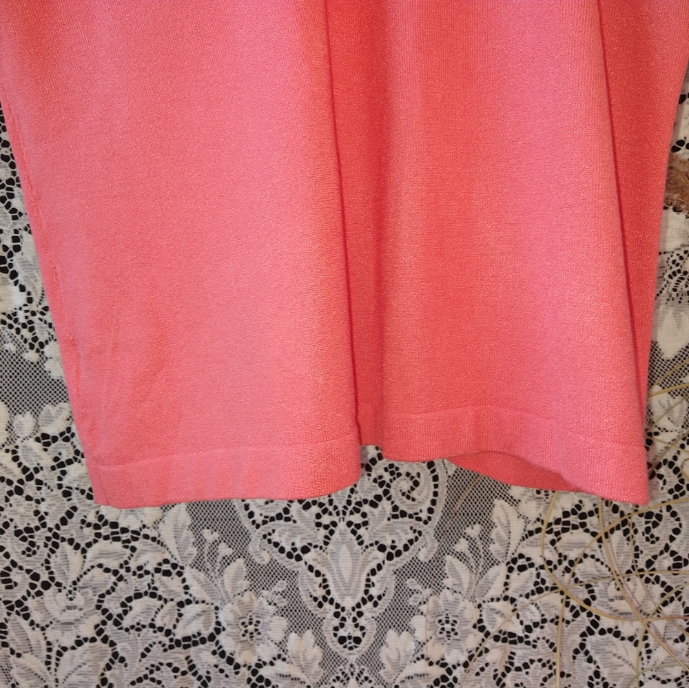Dialogue pink orange melon blouse crew neck loose fitting 3/4 sleeve NWT - Picture 5 of 6